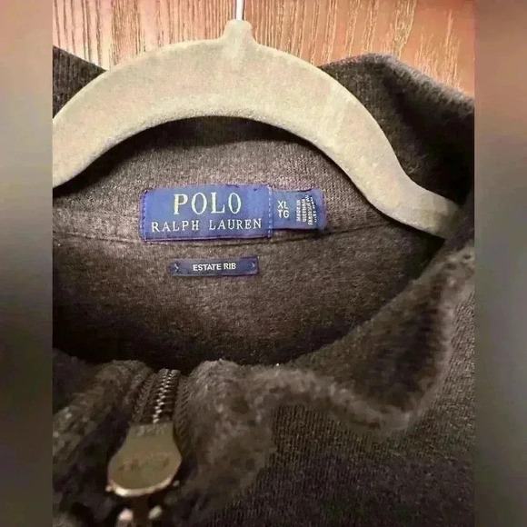 Polo Ralph Lauren Men's Classic Estate-Rib Quarter-Zip Sweater Gray Size XL - Picture 2 of 9